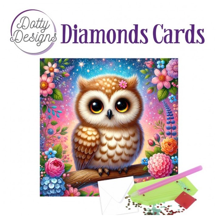 (DDDC1214)Doty Designs Diamond Cards - Starlight Blossom Owl