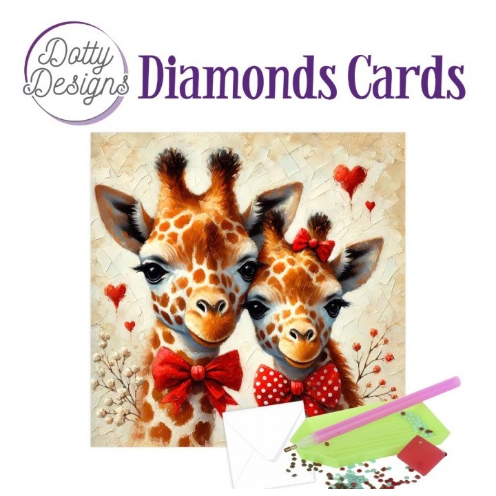 (DDDC1216)Doty Designs Diamond Cards - Sweetheart Giraffe Duo