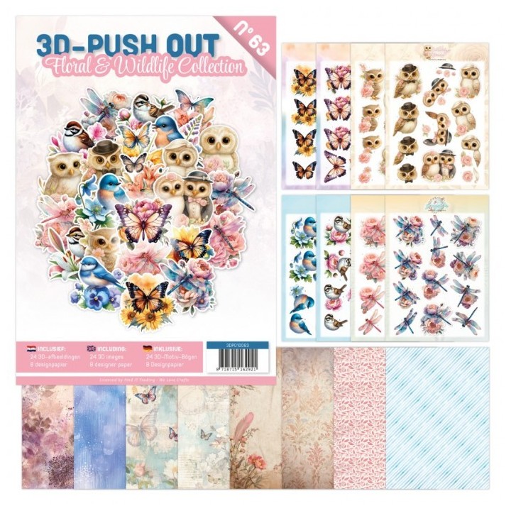(3DPO10063)3D Push-Out Book 63 - Floral & Wildlife Collection