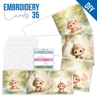 (STDOPP035)Stitch and Do Cards 35 - Birthday Monkey
