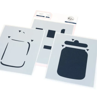 (310425)Pinkfresh Artful Foundations Stencil Jar of Wishes