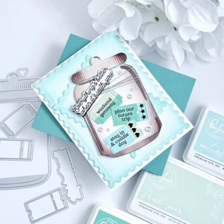 (310425)Pinkfresh Artful Foundations Stencil Jar of Wishes