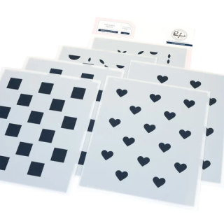 (309325)Pinkfresh Artful Foundations Builder Stencil Refined Grid