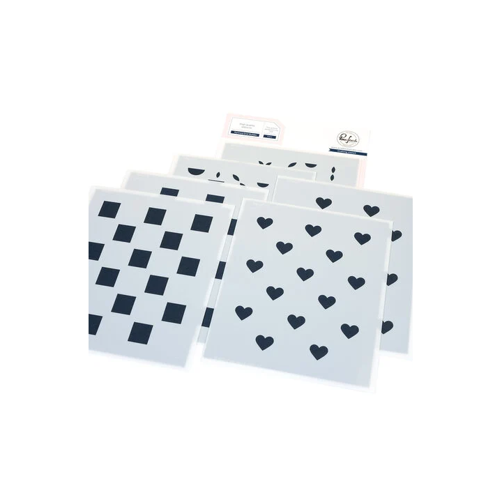 (309325)Pinkfresh Artful Foundations Builder Stencil Refined Grid