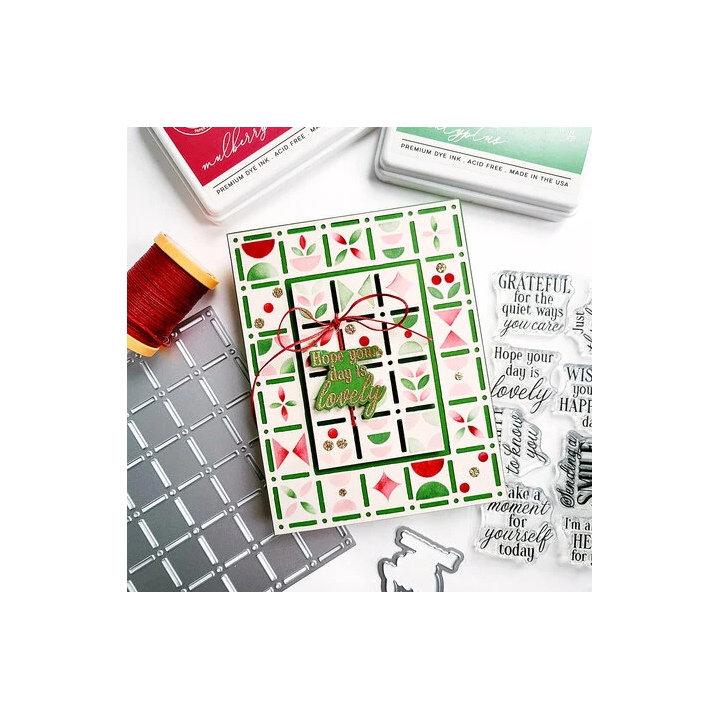 (309325)Pinkfresh Artful Foundations Builder Stencil Refined Grid