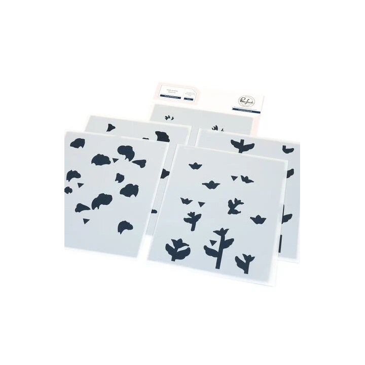(309525)Pinkfresh Artful Foundations Stencil Rising Wildflowers