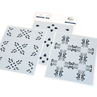 (309725)Pinkfresh Artful Foundations Stencil Petal Mosaic