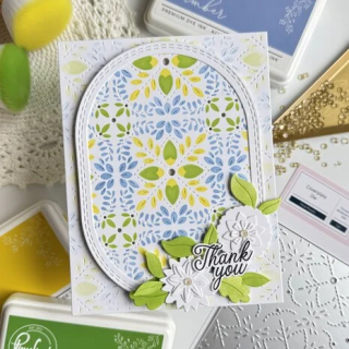(309725)Pinkfresh Artful Foundations Stencil Petal Mosaic