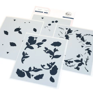 (311025)Pinkfresh Artful Foundations Stencil Wild Meadow Wreath