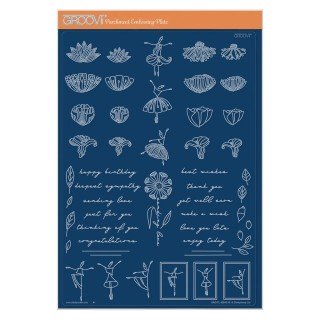 (GRO-WO-42645-16)Groovi plate A4 - Flower Girls & Sentiments