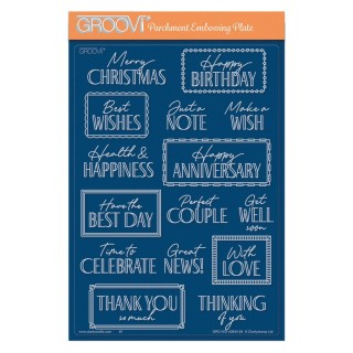 (GRO-WO-42644-04)Groovi Plate A5 Statement Sentiments & Frames