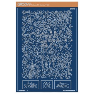 (GRO-FL-42646-16)Groovi plate A4 - Flower Wall
