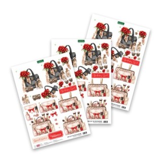 (11-DCD753)Katy Sue Designs  3D pre-decoupe - Scarlet Chic