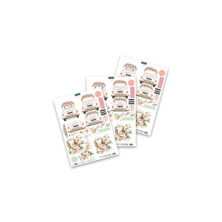 (11-DCD755)Katy Sue Designs  3D pre-decoupe - Just Married