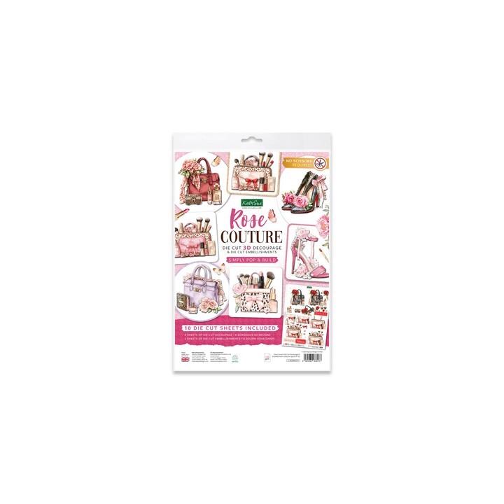 (11-DCDRCO10)Katy Sue Designs Collection de decoupages et embellissements - Rose Couture