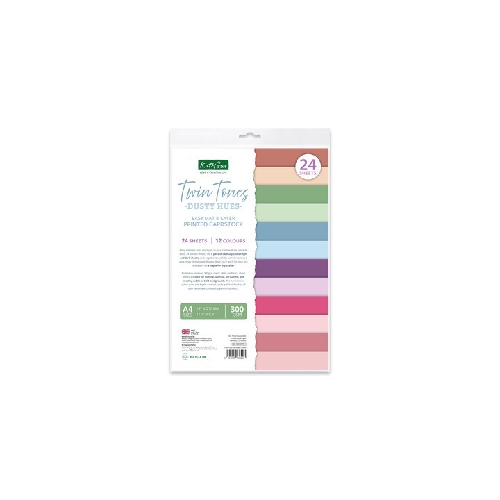 (03-10075TTD)Katy Sue Designs Cardstock imprime mat et superposition - Twin Tones: Dusty Hues