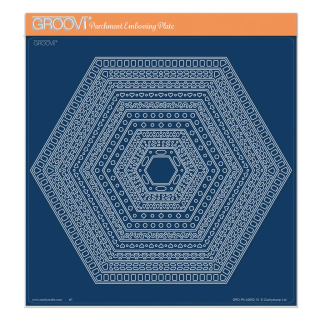 (GRO-PA-42652-15)Groovi Plate A4 Nested Hexagons Doodle Frame-Its Frames