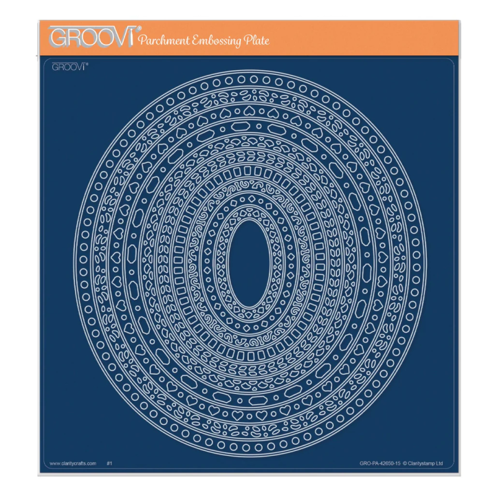 (GRO-PA-42650-15)Groovi Plate A4 Nested Ovals Doodle Frame-Its Frames