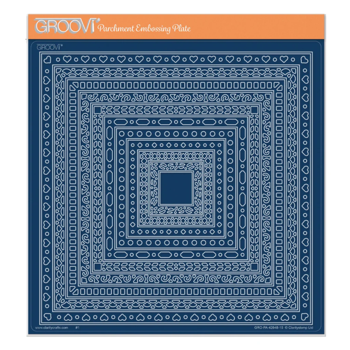 (GRO-PA-42648-15)Groovi Plate A4 Nested Squares Doodle Frame-Its Frames