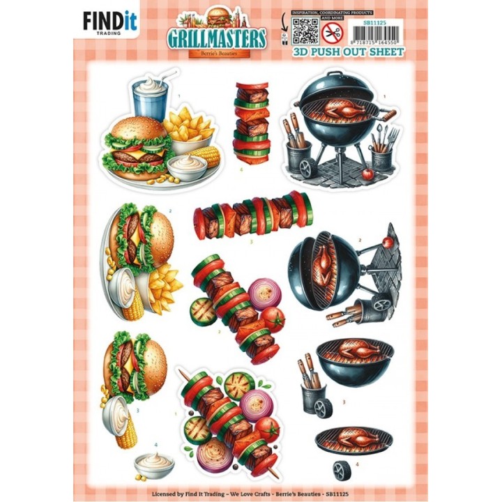 (SB11125)3D Pushout Sheet - Berries Beauties - Grillmasters - Flame Grilled Favorites