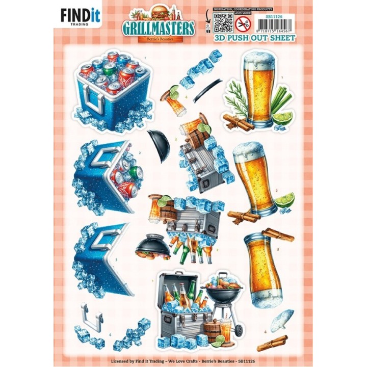 (SB11126)3D Pushout Sheet - Berries Beauties - BBQ & Brews