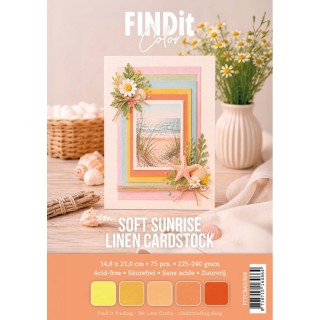 (FITCBA5009)Find It Color - Linen Cardstock Pack A5 - Sunset Warm Pack