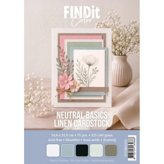 (FITCBA5010)Find It Color - Linen Cardstock Pack A5 - Neutral Basics Pack