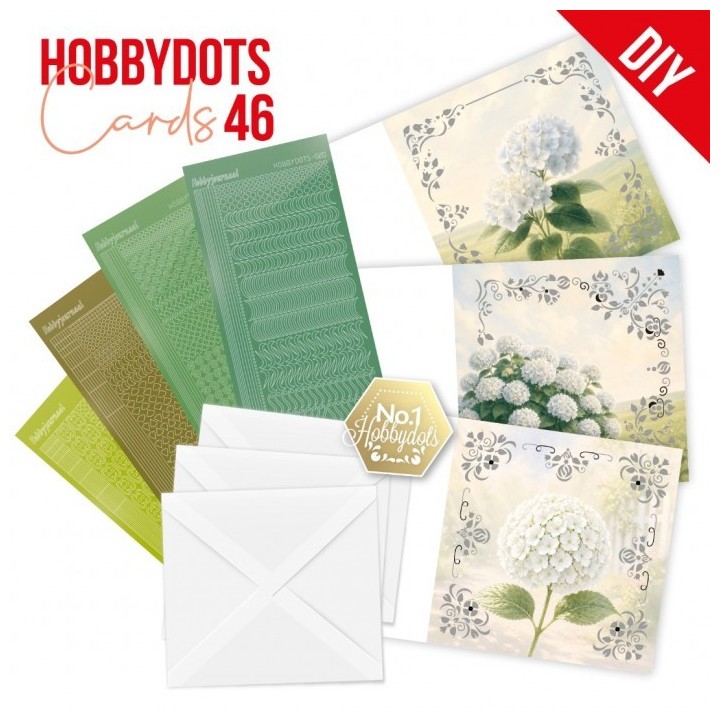 (DODOPP046)Hobbydots Cards 46 - White Hydrangea