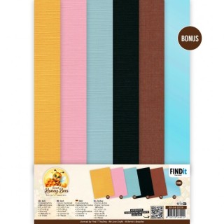(BB-A4-10036)Linen Cardstock Pack - Berries Beauties - Sweet Honey Bees - A4