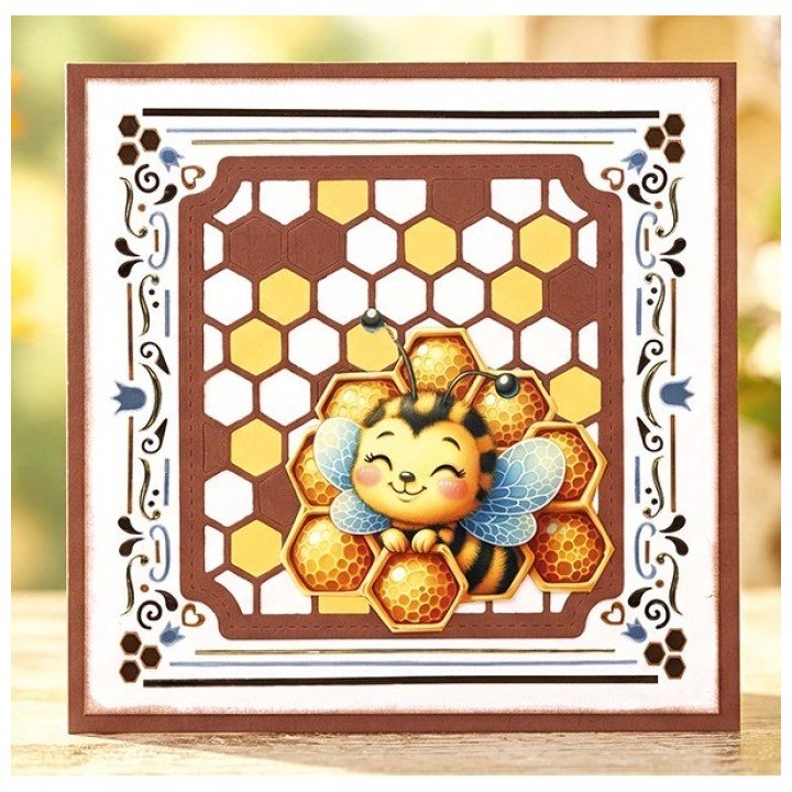 (BBD10112)Dies - Berries Beauties - Sweet Honey Bees - Honeycomb Frame