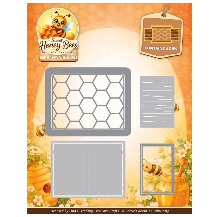 (BBD10113)Dies - Berries Beauties - Sweet Honey Bees - Bee Happy Windows
