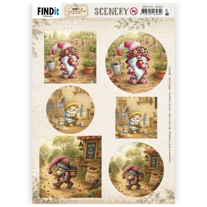 (BBSC10132)Scenery Push out - Berries Beauties - Happy Gnomes