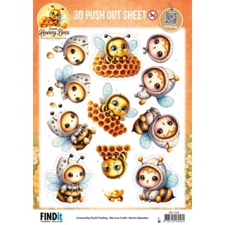 (SB11128)3D Pushout Sheet - Berries Beauties - Sweet Honey Bees - Honeycomb Friends