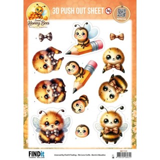 (SB11131)3D Pushout Sheet - Berries Beauties - Sweet Honey Bees - Little Buzzers