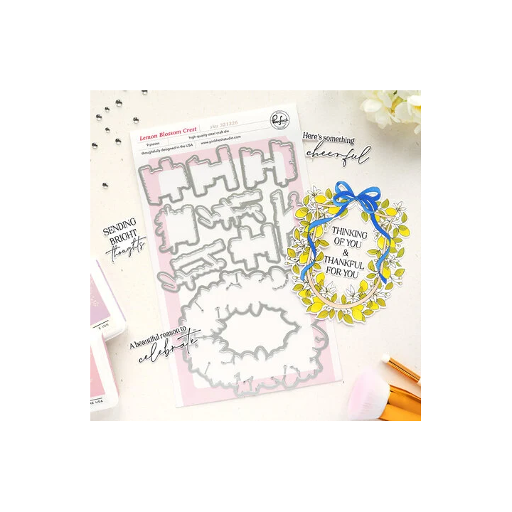 (321326)Pinkfresh Studio Sunlit Manor Die Lemon Blossom Crest by Dawn Woleslagle
