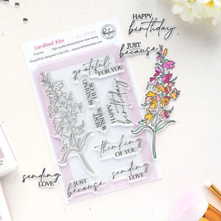 (325526)Pinkfresh Studio Sunlit Manor Stamp Cardinal Kiss by Manushree Mishra