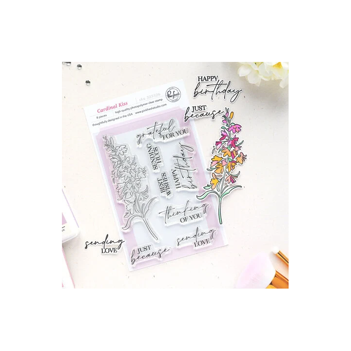 (325526)Pinkfresh Studio Sunlit Manor Stamp Cardinal Kiss by Manushree Mishra