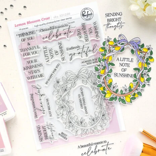 (321226)Pinkfresh Studio Sunlit Manor Stamp Lemon Blossom Crest by Dawn Woleslagle