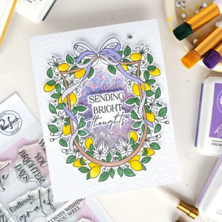 (321226)Pinkfresh Studio Sunlit Manor Stamp Lemon Blossom Crest by Dawn Woleslagle