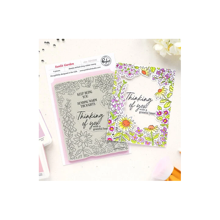 (324226)Pinkfresh Studio Sunlit Manor Cling Stamp Sunlit Garden by Inna Moreva