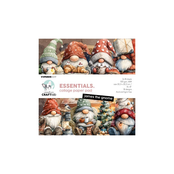 (SL-EF-CPP495)Studio Light Collage paper pad James the Gnome Essentials n° 495