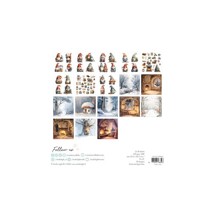 (CCL-ES-CPP495)Studio Light Collage paper pad James the Gnome Essentials n° 495