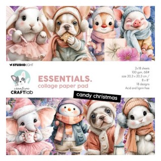 (CCL-ES-CPP497)Studio Light Collage paper pad Candy Christmas Essentials n° 497