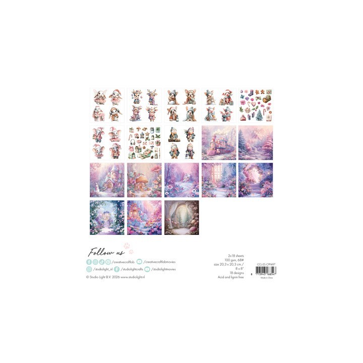 (CCL-ES-CPP497)Studio Light Collage paper pad Candy Christmas Essentials n° 497