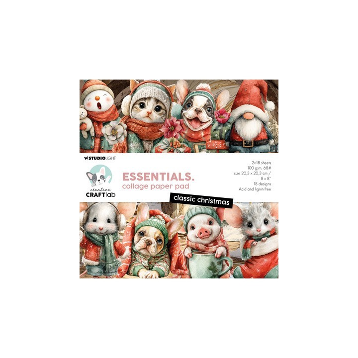 (CCL-ES-CPP498)Studio Light Collage paper pad Classic Christmas Essentials n° 498