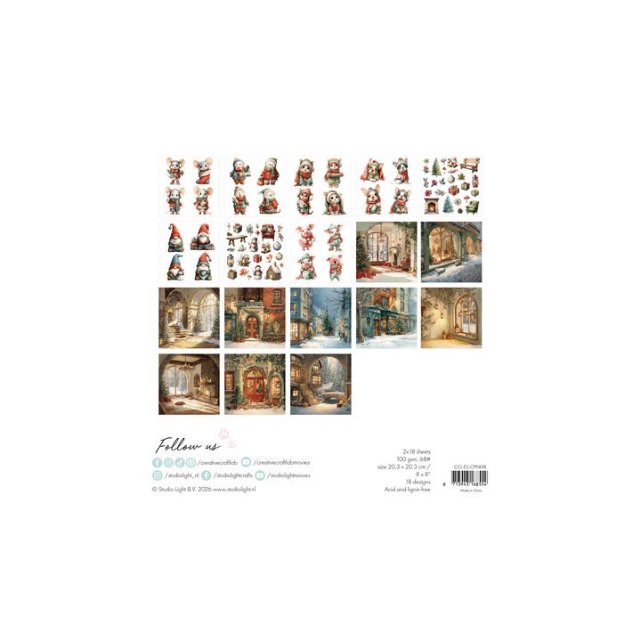 (CCL-ES-CPP498)Studio Light Collage paper pad Classic Christmas Essentials n° 498