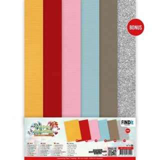 (BB-A4-10037)Linen Cardstock Pack - Berries Beauties - Happy Gnomes - A4
