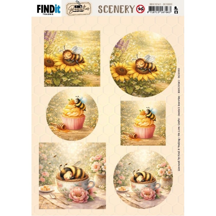 (BBSC10141)Scenery Push out - Berries Beauties - Sweet Honey Bees