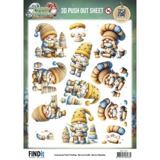 (SB11136)3D Pushout Sheet - Berries Beauties - Happy Gnomes - The Tiny Baker