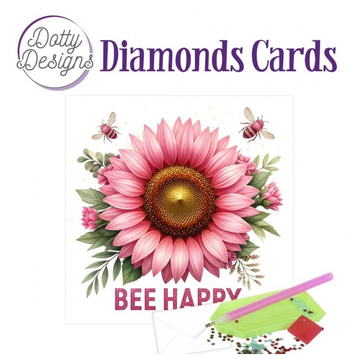(DDDC1221)Doty Designs Diamond Cards - Bee Happy Bloom